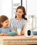Mother and daughter using All In One Nut Milk Maker For Almond, Oat, Soy Milk And Plant Based Drinks, 40oz Capacity, 8 Functions