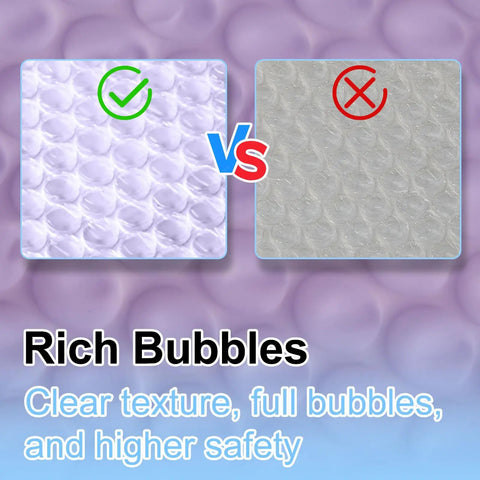 Comparison of bubble textures in 200-Count 4x6 Inch Bubble Mailers Waterproof Padded Envelopes Self Adhesive Poly Bubble Packaging.