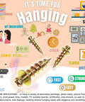Double Headed Claw Hanger Screws For Picture Frames And Mirrors Gold Finish Beefy Grip D Ring Sawtooth Wire And Keyhole Mounting