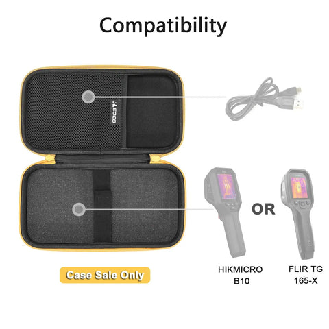 Open Rugged Hard Case For FLIR TG165-X TG267 TG268 TG298 TG297 TG275 Thermal Imaging Cameras With Wide Compatibility Protective Carrying Case For Camera Gear Only
