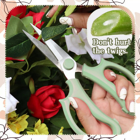 Three Pack Floral Pruning Shears Set With 65mm Stainless Steel Blades And Soft Rubber Grip Handles trimming flowers