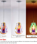Colorful Bubble Glass Island Pendant Light 1 Light For Kitchen And Dining shown in three lighting conditions