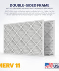 TruFilter 20x30x1 Air Filter MERV 11 4 Pack Made In USA with double-sided frame for added support, shown in front and side view.