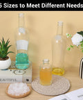 60 Pcs Salt And Pepper Stoppers Plugs Set In Six Sizes 10mm 13mm 15mm 18mm 20mm 23mm Plastic Reusable Round End Caps on table with bottles