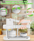 58mm button maker machine, white, front view with hand lever for DIY crafts