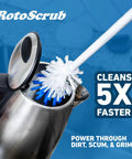 Drill Powered Bottle Brush Cleaner For Water Bottles Mugs Cups Pots Glasses Jars Blenders And Pitchers cleaning a kettle.