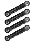 4 Pack Glider Bearing Arm Bracket Hardware Replacement Parts, 6.88 Inch Length, 5.5 Inch Center To Center, One Quarter Inch Bolt Holes, Black Galvanized Finish, Easy Do It Yourself Install For Rocker Style Gliders, four black brackets