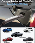 Portable EV Charger 16A 110V To 240V Level 1 And Level 2 NACS And J1772 Compatible Tesla charging a Tesla vehicle