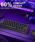 Slick Sixty Percent Wired Mechanical Keyboard Featuring Hall Effect Magnetic Switches With Adjustable Rapid Trigger Mode And An Insanely Fast 8000Hz Polling Rate Plus Hotswappable Pcb And Fully Customizable Rgb For Gamers Locked Into Dominant Gameplay on a gaming desk.