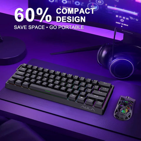 Slick Sixty Percent Wired Mechanical Keyboard Featuring Hall Effect Magnetic Switches With Adjustable Rapid Trigger Mode And An Insanely Fast 8000Hz Polling Rate Plus Hotswappable Pcb And Fully Customizable Rgb For Gamers Locked Into Dominant Gameplay on a gaming desk.