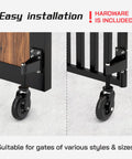 Heavy Duty Gate Wheel For Swinging Fences, 8 Inch Caster Wheel For Wooden Or Metal Tube Gates, Prevent Sagging, Durable And Easy To Install, Suspension Caster With Smooth Support For Rolling Or Swing Gates installed on gate