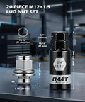 Set Of 20 12x1.5 Lug Nuts With Mag Seat For Toyota Cars Like Camry, Corolla, Highlander, shown with measurements