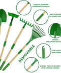 10 Piece Kids Gardening Tools Set With Wheelbarrow Shovel Rake Hoe And Leaf Rake For Outdoor Backyard Play Hands On STEM Educational Toys