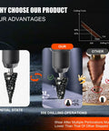 Comparison of Pro Grade Five Piece Spiral Flute Step Drill Bit Set And Five Countersink Bits showing wear over 500 operations