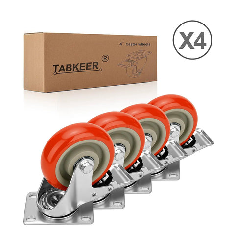 4 Inch Heavy Duty Swivel Caster Wheels With Brakes Set Of 4 Locking Casters Load 2000lbs with packaging box