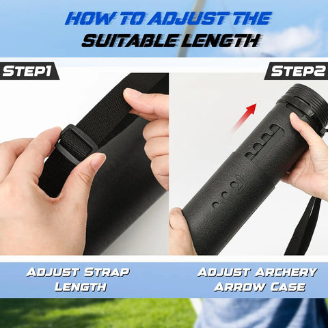 Adjustable strap and arrow case for 2 Pack Adjustable Arrow Case Quiver For Hunting And Crossbow Holds 12 Arrows From 24-39 Inches