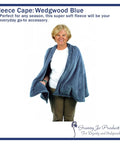 Woman wearing Cozy Wedgwood Blue Fleece Jacket For Women With Inside Pockets All Season Comfort And Go To Wardrobe Favorite