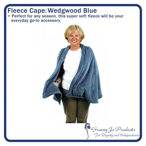 Woman wearing Cozy Wedgwood Blue Fleece Jacket For Women With Inside Pockets All Season Comfort And Go To Wardrobe Favorite