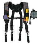 Tool Belt Suspenders With Magnetic Wristband For Framer Carpenter Electrician Worksite Ready All Day Comfort 4 Point Support Padded Backing