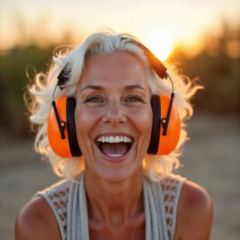 Professional Safety Ear Muffs With 37 dB NRR For Shooting And Industrial Environments, Ultra Comfortable Hearing Protection With Padded Headband, High Noise Reduction For Loud Tools And Monster Jam, Hi Vis Orange