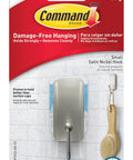 Small Satin Nickel Bath Hook With Water Resistant Strips Holds Up To 1 Lb No Tools Needed Super Easy Install For Damage Free Bathroom