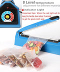 12 Inch Impulse Heat Sealer For Plastic Bags Manual Tabletop Bag Sealer With Adjustable Temperature And 8 Settings in use sealing snacks