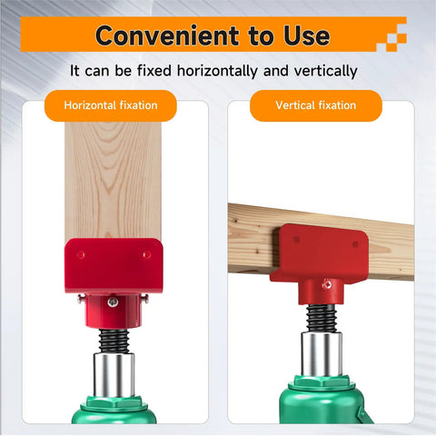 2 Pack U Shaped Bottle Jack Post Adapter for 4x2 4x4 4x6 Wood Beams Heavy Duty Steel Beefy U Head Stand Adapter Red in use