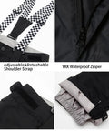 Womens Ski Jacket And Pants Snowsuit Waterproof Insulated with adjustable shoulder strap, YKK zipper, waist Velcro, windproof legs
