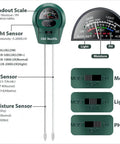 Diagram of Soil Moisture Meter Must-Have All-In-One 3-In-1 PH And Light Test Kit For Garden Farm Lawn Indoor Outdoor with sensors and display.