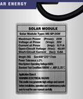 Label on DC 35V 25W Solar Panel Powered Charger Kit With Mount Bracket For ME GO 600 Automatic Sliding Gate Openers