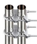 Heavy Duty Mast Clamp Kit For Dual Antenna Mounts With V Jaw Brackets And U Bolts, Two Pack Pole Mount Brackets, zinc plated iron