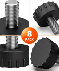 Premium 8 Pack 5 16 By 18 Thread Stainless Steel Furniture Leveling Feet Adjustable Screw In Glides detailed view