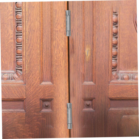 Gadpiparty stainless steel spring hinge installed on double wooden garage doors