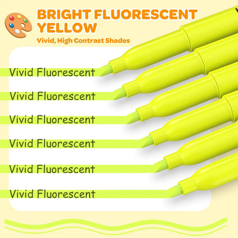 Bulk 48 Pack Yellow Highlighters With Chisel Tip And Quick Dry Ink No Bleed Through For Studying Notes Back To School