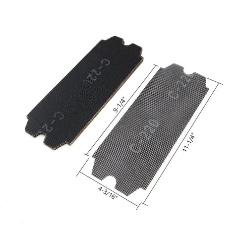 Drywall Sanding Screen Mesh Sheet 4 3/16 Inch By 11 1/4 Inch Grit 220 12 Pack Double Sided Open Mesh size comparison