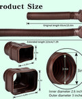 7ft Gutter Downspout Extension Flexible Pipe for Rainwater Drainage, 3 Inch Outer Diameter, product dimensions in brown
