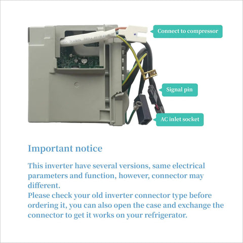 Upgraded Refrigerator Inverter WR49X10283 Replacement For GE Models With 2 Year Warranty and labeled connections