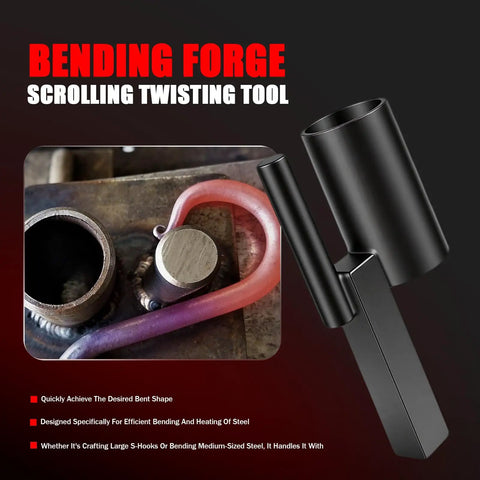Bending forge scrolling twisting tool from Beefy Pro Grade Heavy Duty 1 Inch Blacksmith Anvil Hardy Hole Tools Set 5Pcs.