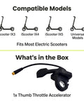 Thumb Throttle Accelerator For Electric Scooters, Right Hand Replacement Fit 22mm Handlebars displayed in packaging
