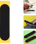 24 Pcs Fingerboard Grip Tape Set Precut 28x100mm Pro Foam Grip Tape For Finger Toys Anti Slip Black PU Self Adhesive Strips Built To Last For Mini Skateboards And Fingerboard Tricks