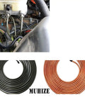 5/16 Inch Brake Line Tubing Kit, 25 Ft PVF Coated Steel Tube Roll installed in engine and coiled both in PVF and copper versions.