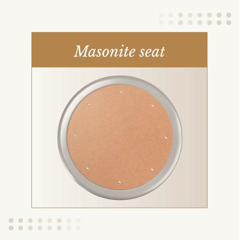 Sturdy Steel Round Stool With Masonite Wood Seat 24 Inch Height Grey Frame Preassembled 2 Pack For Classrooms Labs Cafes And Offices Heavy Duty Commercial Stool Built For The Daily Grind, top view of Masonite seat.