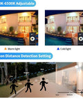 Smart Outdoor Security Flood Light With Motion Sensor, 50W 5500lm, Tunable White 2700K-6500K, WiFi App Control settings demo