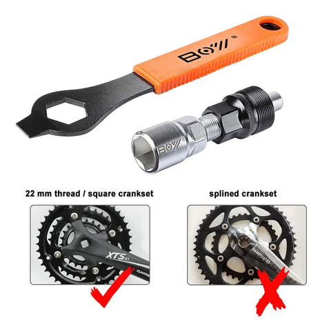 Bike Crank Extractor Puller Set With 16mm Spanner Wrench For Square Thread Taper Crank Arms And Cranksets Easy Install And Smooth Operation