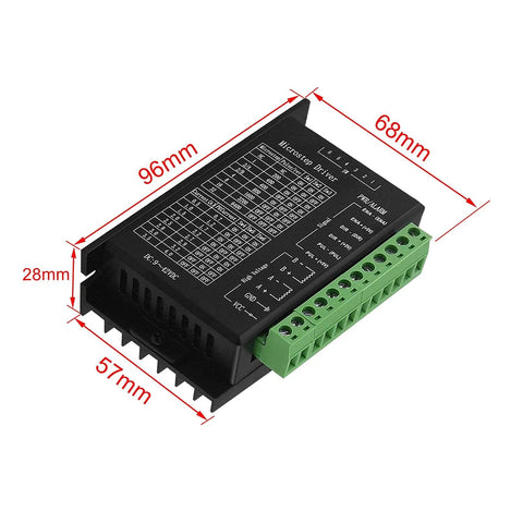 Heavy Duty 4A Stepper Motor Driver Delivering Built Tough Performance And Killer Precision For Cnc Machines and 3D Printers, top view with dimensions.