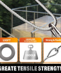 Marine Grade T316 Stainless Steel Wire Rope Cable For Deck Railing System Kit, 100 Ft Length, One Eighth Inch Thickness