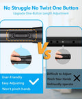 Adjustable Tension Curtain Rod No Drilling Extra Long 41 To 139 Inch Heavy Duty Black Anti Slip with easy one-click adjustment