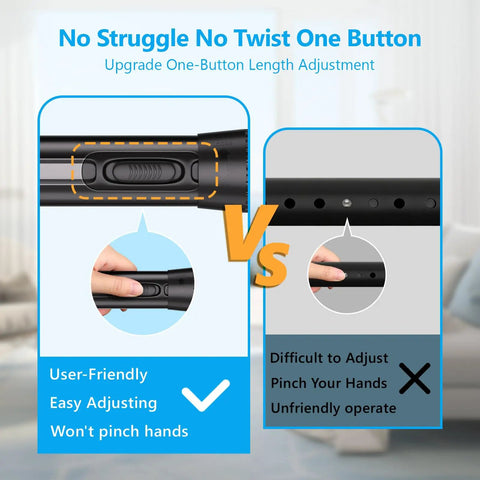 Adjustable Tension Curtain Rod No Drilling Extra Long 41 To 139 Inch Heavy Duty Black Anti Slip with easy one-click adjustment