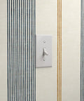 Custom Printed Leather Textured Vinyl Wallpaper Top Notch Heavy Duty Wallcovering with light switch detail, striped pattern.