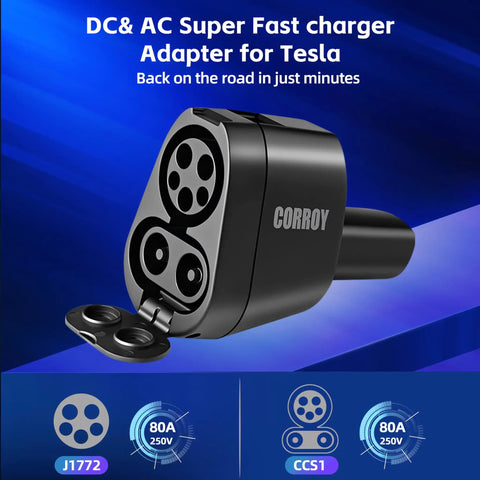 Upgraded Ccs To J1772 Adapter Brings Badass Plug And Play Speed For Tesla Cybertruck, showcasing dual ports for fast charging.